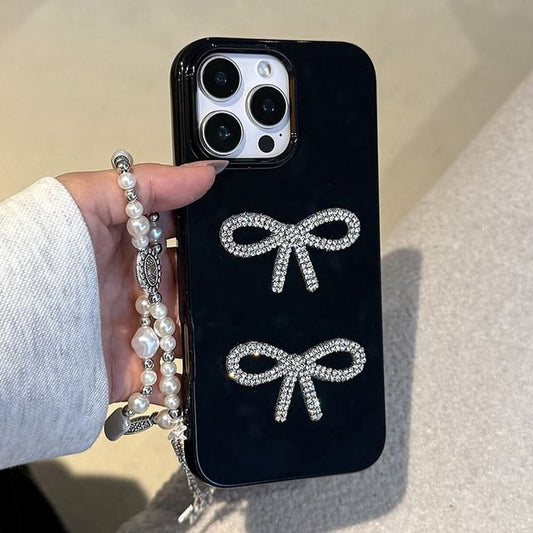 Phone Bow Rhinestone Case
