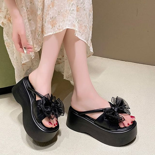 Platform Sandals Slide Flower