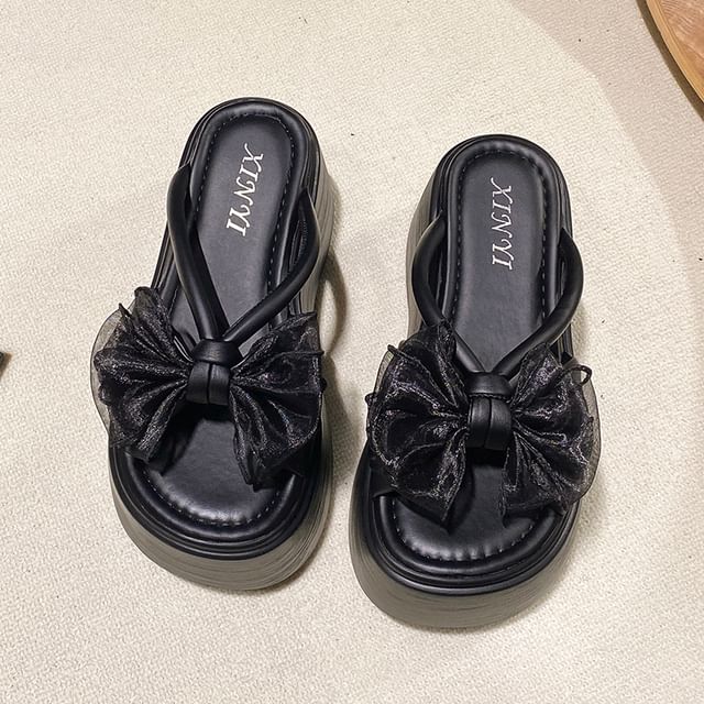 Platform Sandals Slide Flower