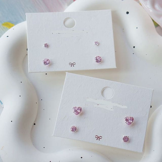 Sterling Stud of 925 CZ Silver 4: Earring Set