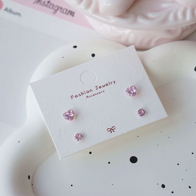 Sterling Stud of 925 CZ Silver 4: Earring Set