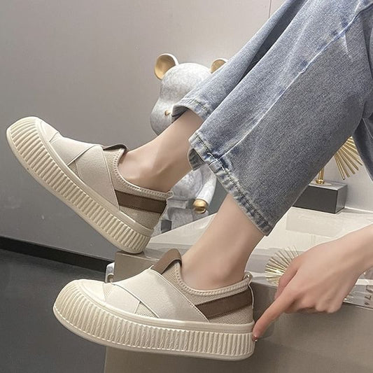 Mesh Platform Sneakers Slip-On