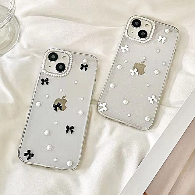 Bow Pearl Faux Case iPhone
