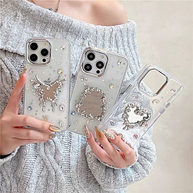 iPhone Rhinestone Mirror Case