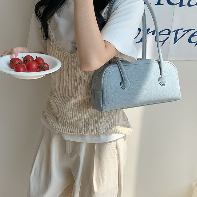 Faux Bag Shoulder Leather Plain