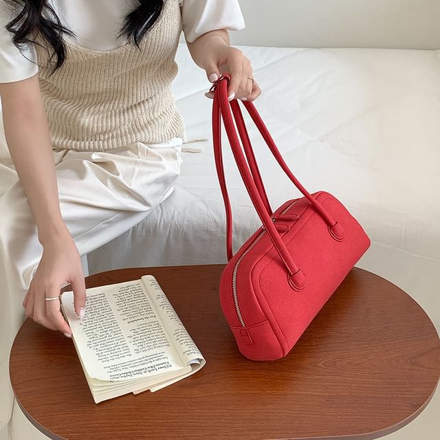 Faux Bag Shoulder Leather Plain