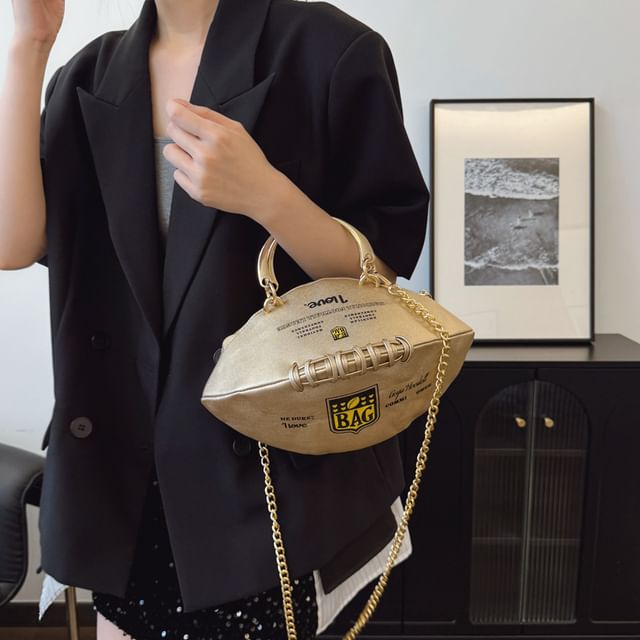 Bag Rugby Lettering Strap Crossbody Chain