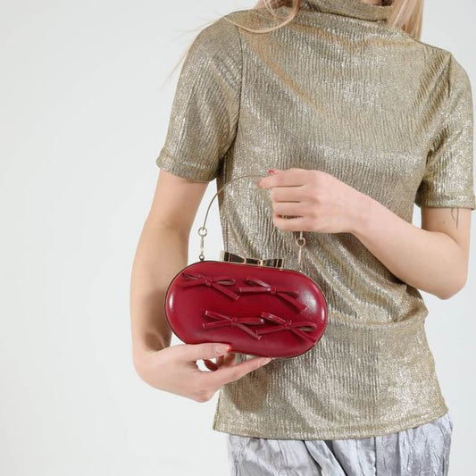 Chain Bag Strap Bow Crossbody