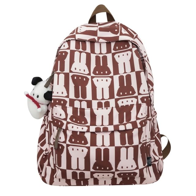 Multi-Pocket Print Rabbit Backpack