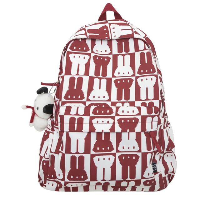 Multi-Pocket Print Rabbit Backpack
