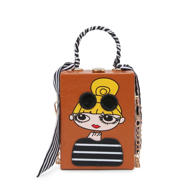 Strap Crossbody Cartoon Chain Print Bag