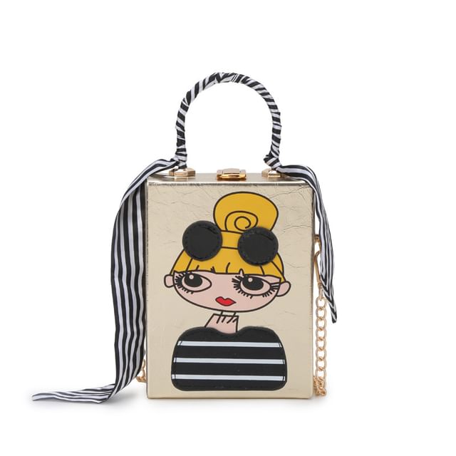 Strap Crossbody Cartoon Chain Print Bag