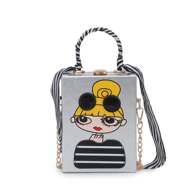 Strap Crossbody Cartoon Chain Print Bag