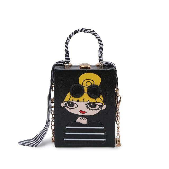 Strap Crossbody Cartoon Chain Print Bag