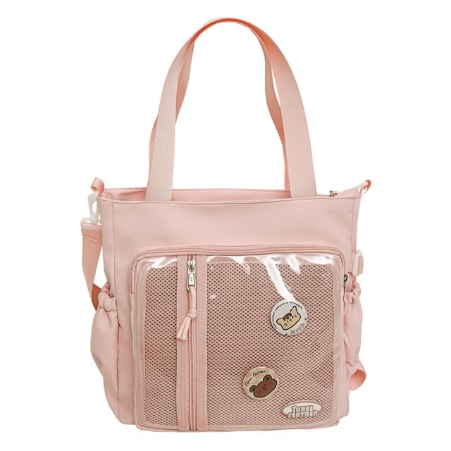 Badge + Gingham Tote Multi-Pocket Set: Bag