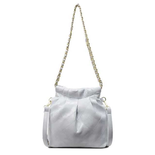 Multi-Way Shoulder Faux Strap Leather Chain Bag Quilted