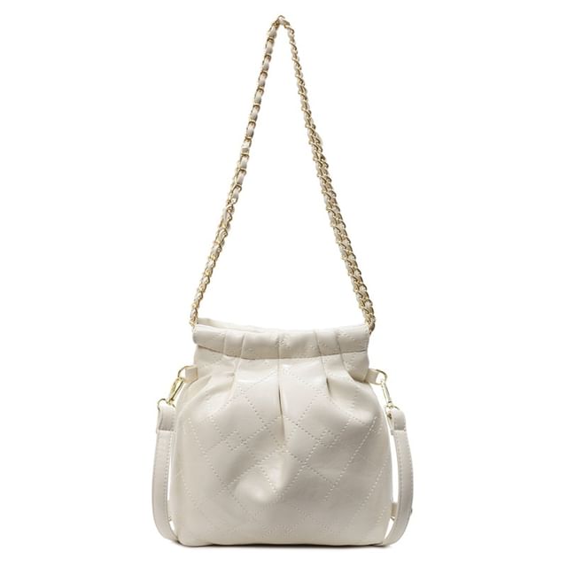 Multi-Way Shoulder Faux Strap Leather Chain Bag Quilted