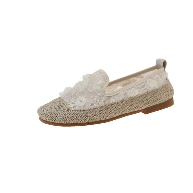 Mesh Espadrille Floral Slip-Ons