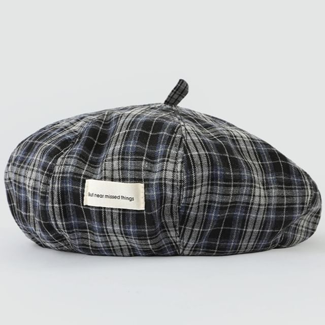 Applique Beret Plaid