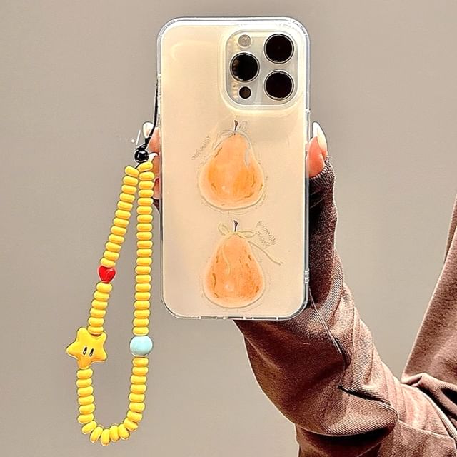 / Strap Case Star Set Phone Bead Print Pear