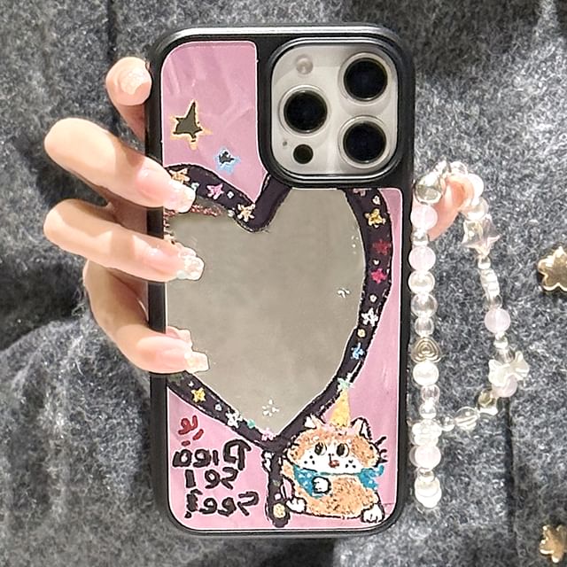 Phone Star / Mirror Heart Bead Case Shape Strap Set