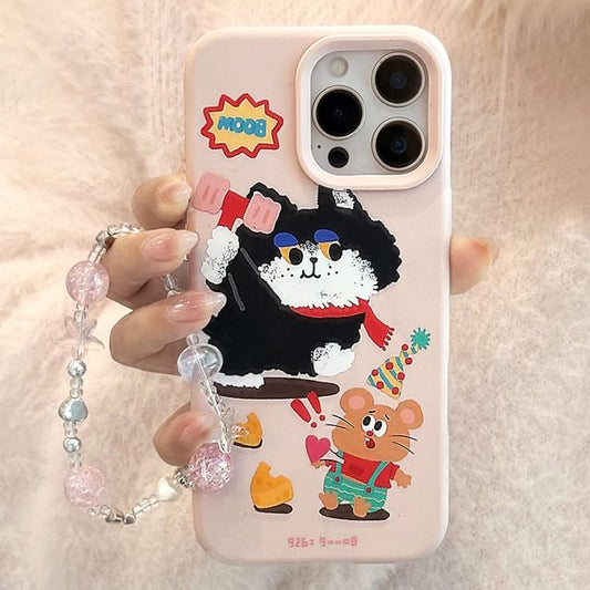 Print Cartoon / Phone Strap Set Case Bead