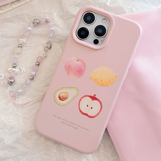 Case Fruit Phone Bead Print Strap Set /