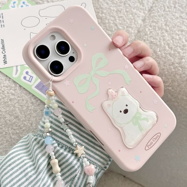 Strap Phone Set Dog / Bead Case Print