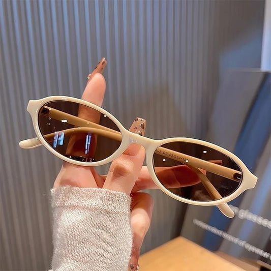 Plastic Sunglasses / Frame Case Cloth Cleaning Set Oval Pouch