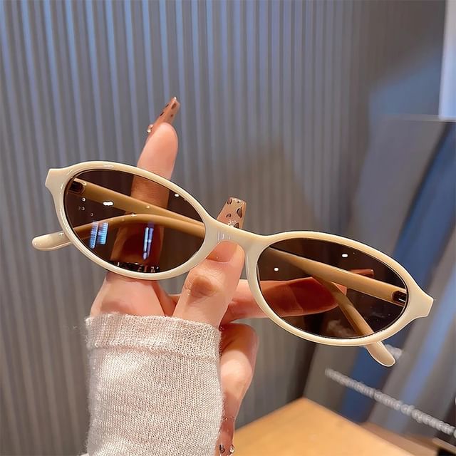 Plastic Sunglasses / Frame Case Cloth Cleaning Set Oval Pouch