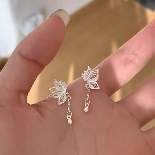 Earring Alloy Drop Butterfly
