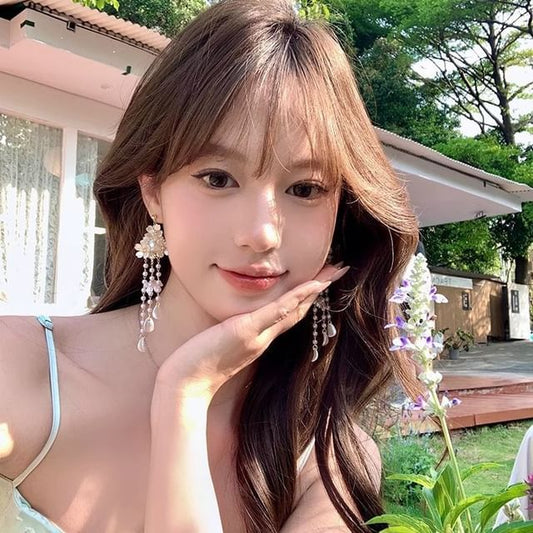 Fringed Floral Earring Alloy