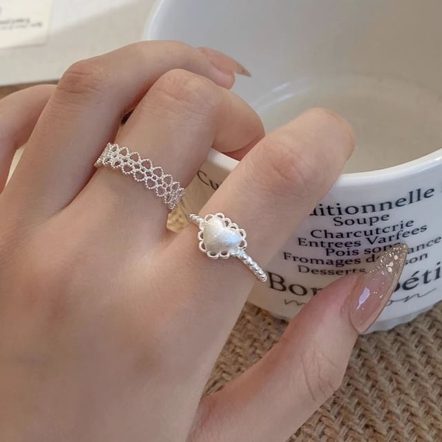 + 2: Cutout of Alloy Heart Ring Open Set