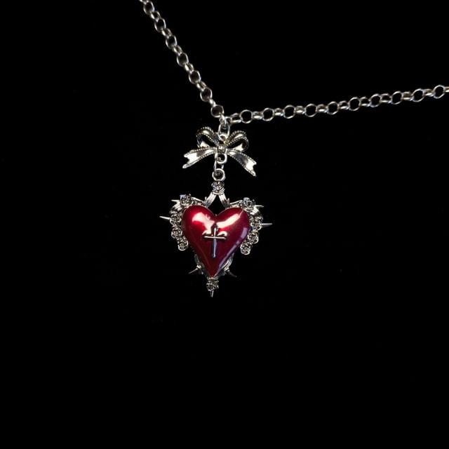 Cross Necklace Heart Alloy Pendant