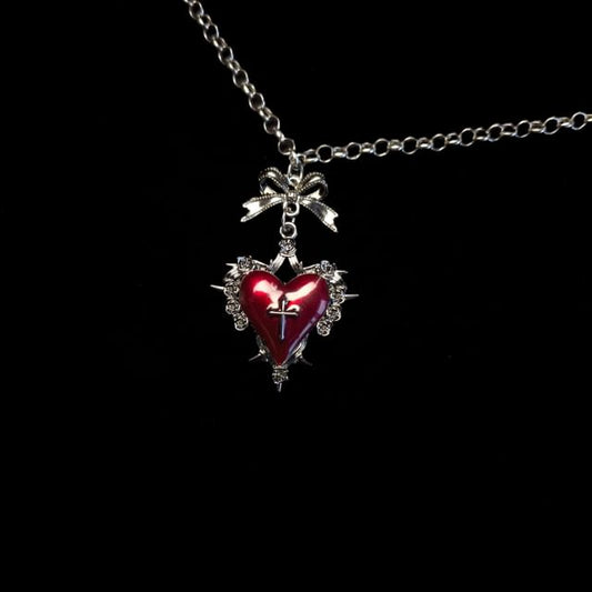 Cross Necklace Heart Alloy Pendant