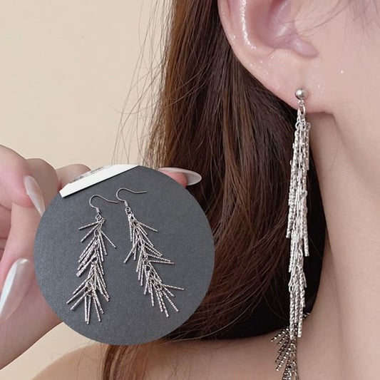Earring Fringed Drop Clip-On /
