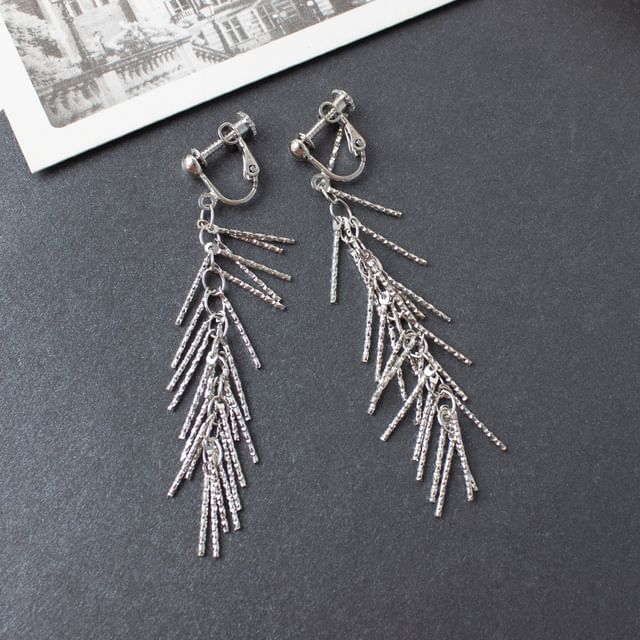 Earring Fringed Drop Clip-On /