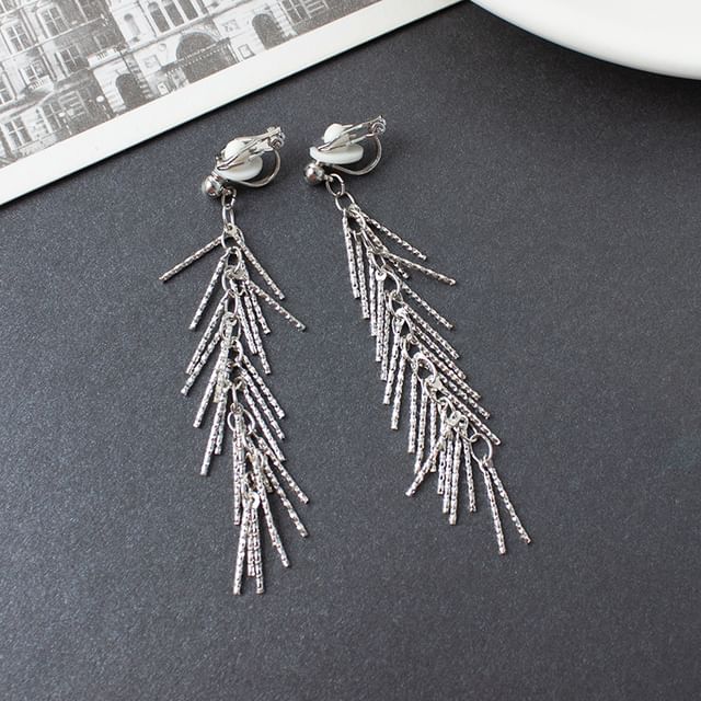 Earring Fringed Drop Clip-On /