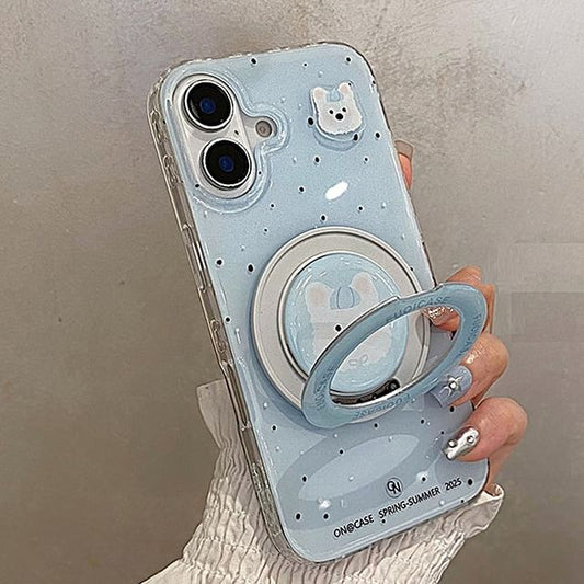 Magnetic MagSafe) Set / Splattered Dog (Compatible Phone Case Stand with