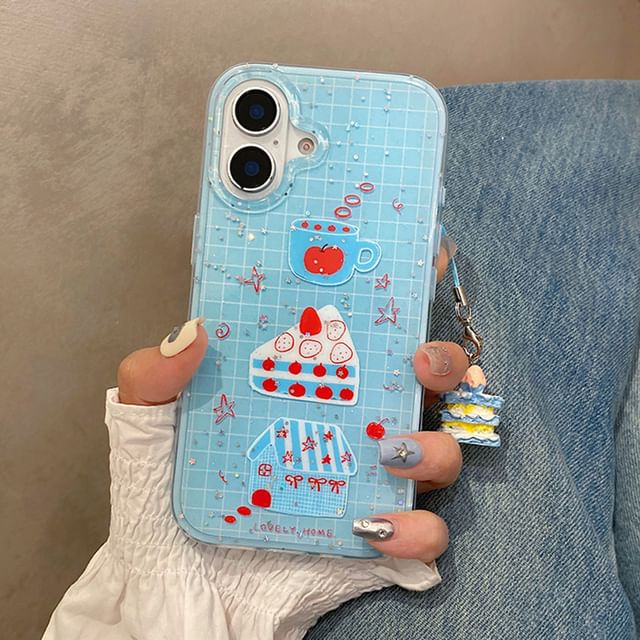 Phone Cake Strawberry Plaid Case
