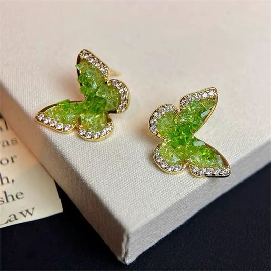 Stud Rhinestone Butterfly Earring