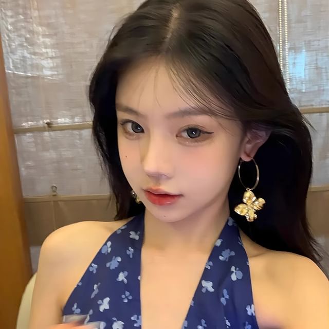 Earring Flower Hoop Drop