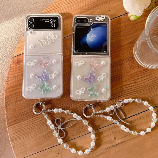 Set- Samsung Flip Strap Phone / Case Butterfly