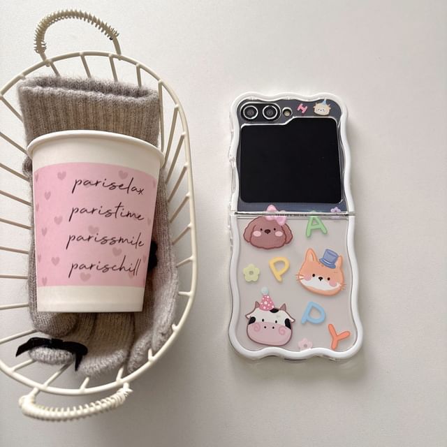 / Case Phone Cartoon Animal Set Strap