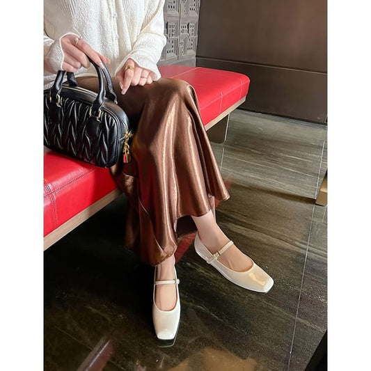 Toe Low Square Slingback Heel Sandals