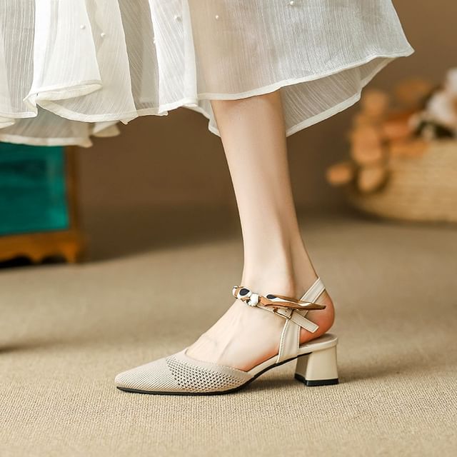 Heel Chunky Sandals Pointed