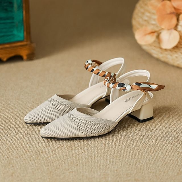 Heel Chunky Sandals Pointed