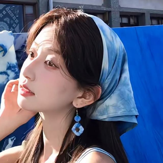 Dye Tie Drop Geometry Earring