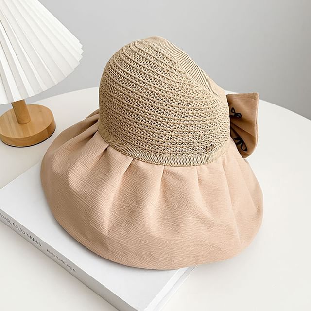Print Sun Hat Straw Bow