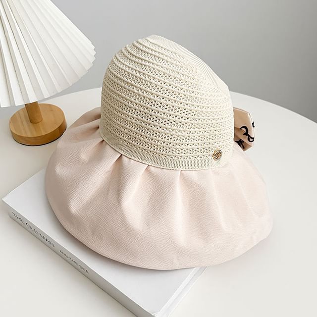 Print Sun Hat Straw Bow